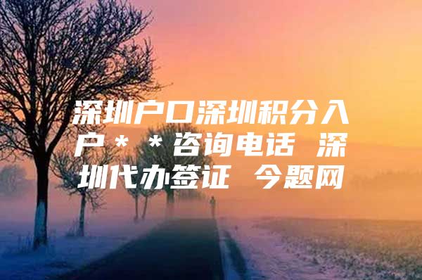 深圳户口深圳积分入户＊＊咨询电话 深圳代办签证 今题网