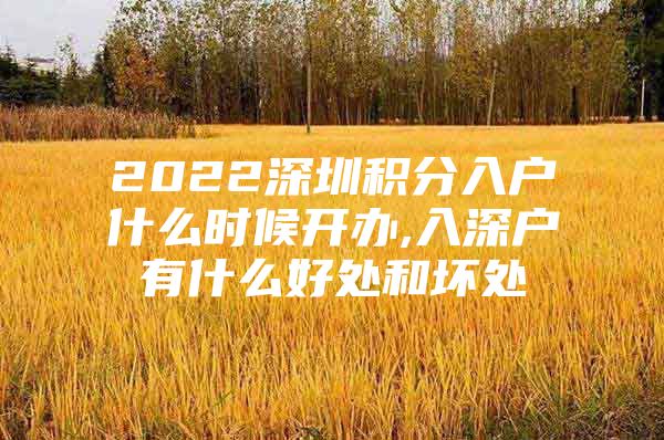 2022深圳积分入户什么时候开办,入深户有什么好处和坏处