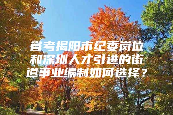 省考揭阳市纪委岗位和深圳人才引进的街道事业编制如何选择？