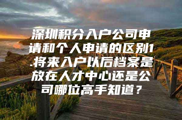 深圳积分入户公司申请和个人申请的区别1.将来入户以后档案是放在人才中心还是公司哪位高手知道？