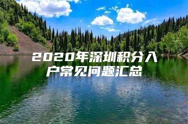 2020年深圳积分入户常见问题汇总