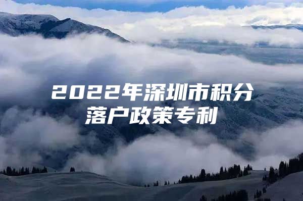 2022年深圳市积分落户政策专利