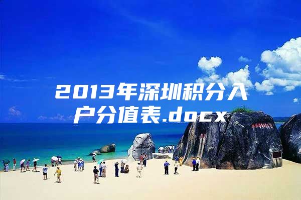 2013年深圳积分入户分值表.docx