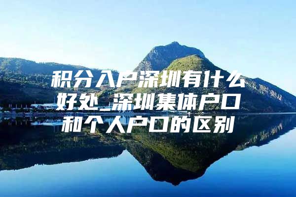 积分入户深圳有什么好处_深圳集体户口和个人户口的区别