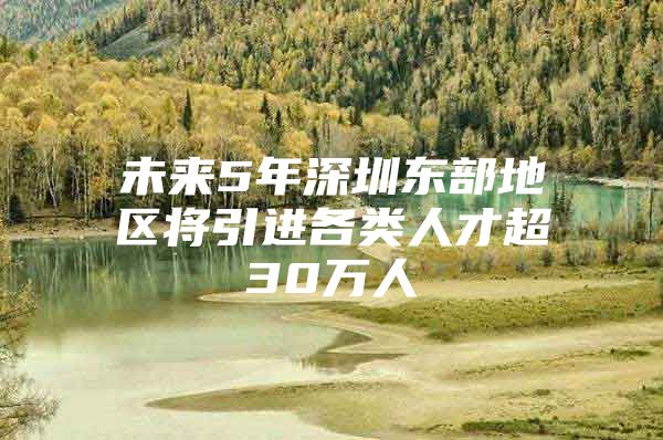 未来5年深圳东部地区将引进各类人才超30万人