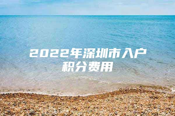 2022年深圳市入户积分费用