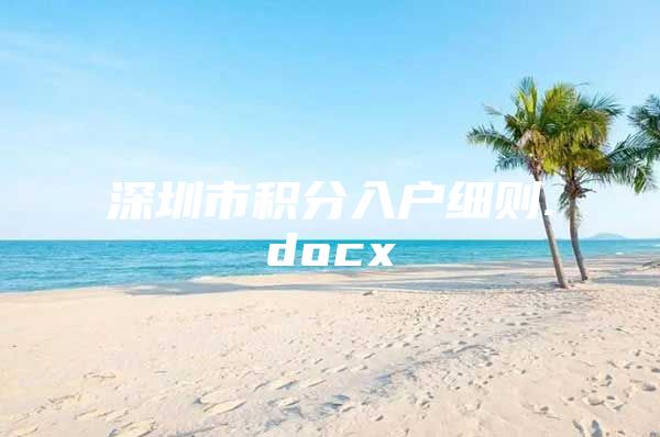 深圳市积分入户细则.docx