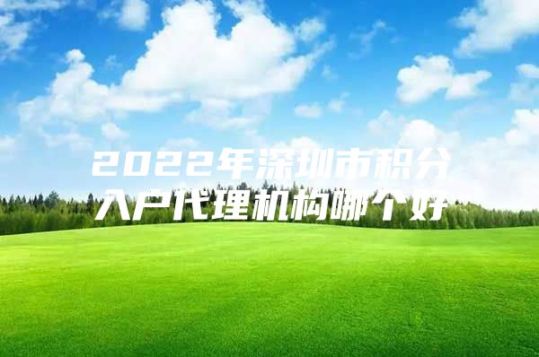 2022年深圳市积分入户代理机构哪个好