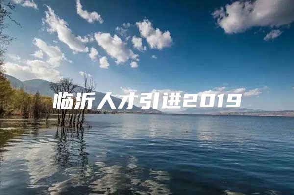 临沂人才引进2019