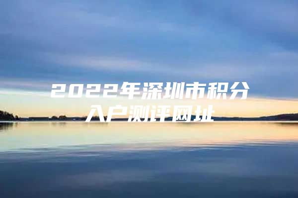 2022年深圳市积分入户测评网址