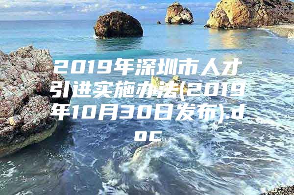 2019年深圳市人才引进实施办法(2019年10月30日发布).doc