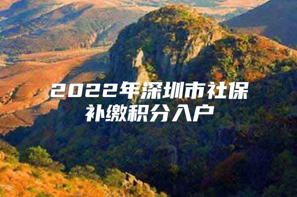 2022年深圳市社保补缴积分入户