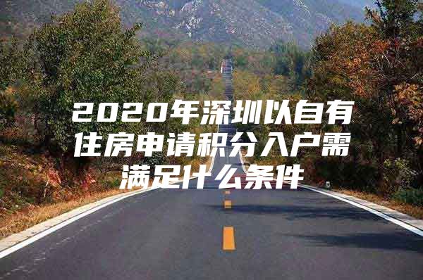 2020年深圳以自有住房申请积分入户需满足什么条件