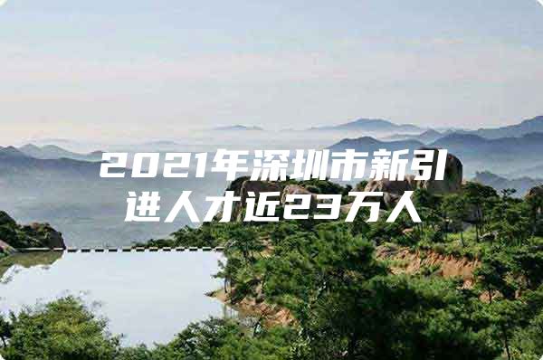 2021年深圳市新引进人才近23万人