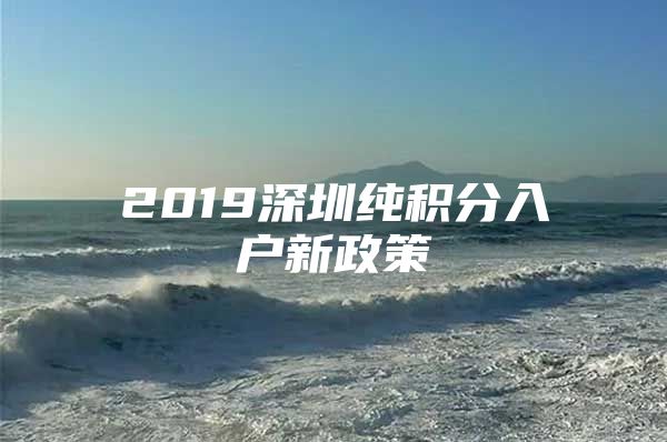 2019深圳纯积分入户新政策