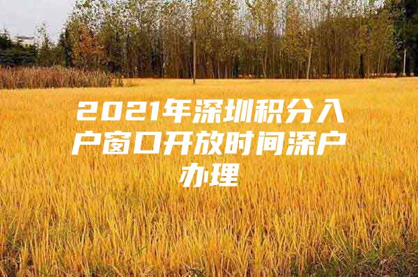 2021年深圳积分入户窗口开放时间深户办理