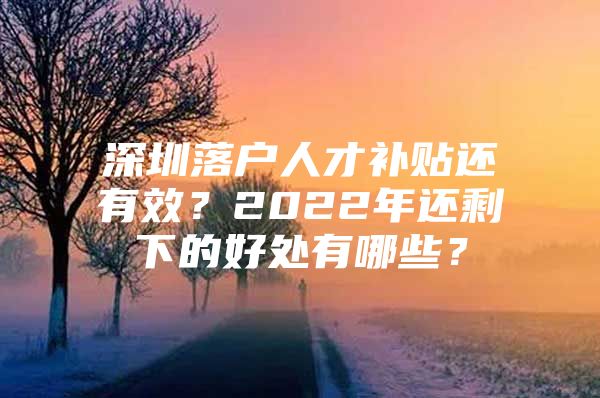 深圳落户人才补贴还有效？2022年还剩下的好处有哪些？