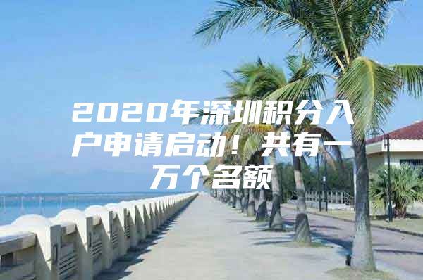 2020年深圳积分入户申请启动！共有一万个名额