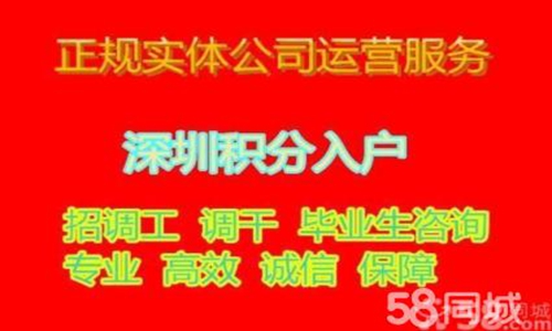 深圳积分入户罗湖区代办服务公司