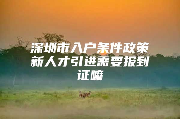 深圳市入户条件政策新人才引进需要报到证嘛