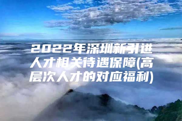 2022年深圳新引进人才相关待遇保障(高层次人才的对应福利)