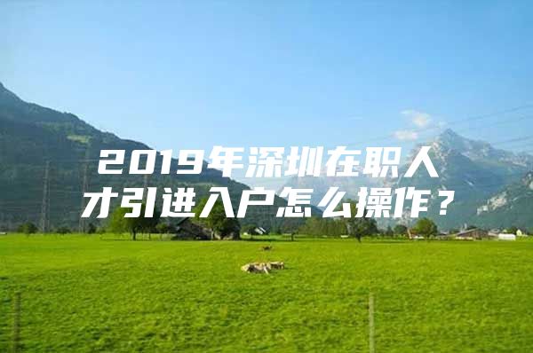 2019年深圳在职人才引进入户怎么操作？