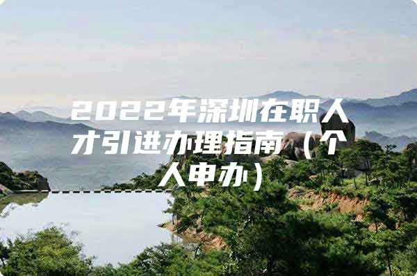 2022年深圳在职人才引进办理指南（个人申办）