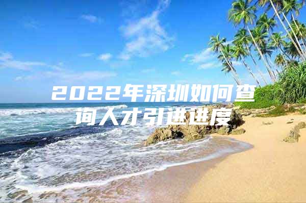 2022年深圳如何查询人才引进进度