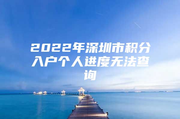 2022年深圳市积分入户个人进度无法查询