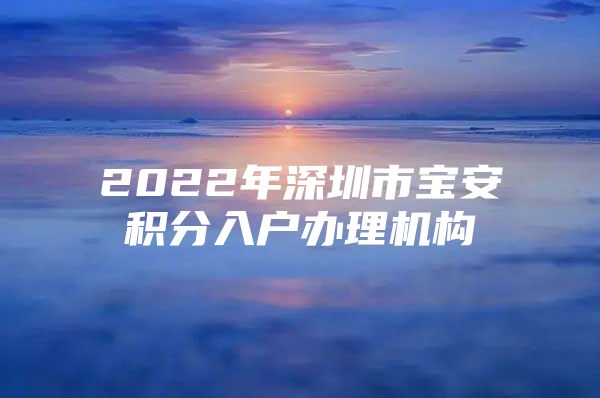 2022年深圳市宝安积分入户办理机构