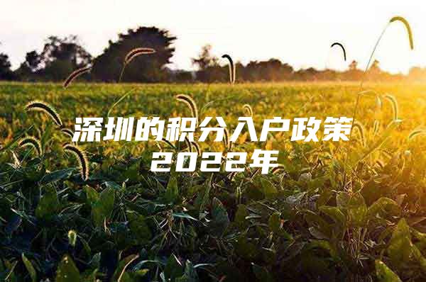 深圳的积分入户政策2022年