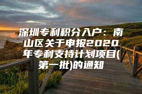 深圳专利积分入户：南山区关于申报2020年专利支持计划项目(第一批)的通知