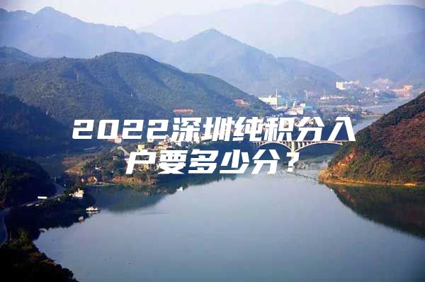 2022深圳纯积分入户要多少分？