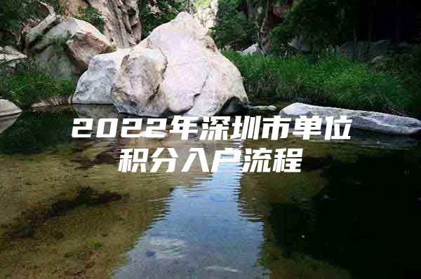 2022年深圳市单位积分入户流程