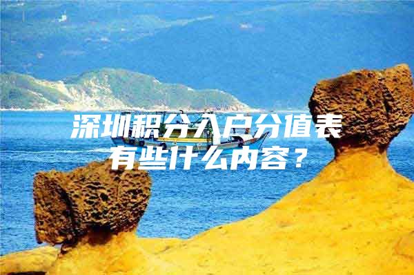 深圳积分入户分值表有些什么内容？