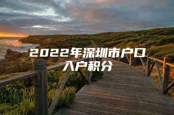 2022年深圳市户口入户积分