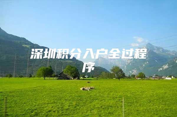 深圳积分入户全过程序