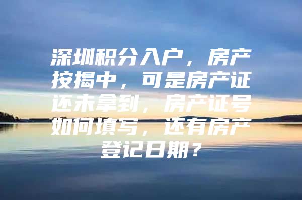 深圳积分入户，房产按揭中，可是房产证还未拿到，房产证号如何填写，还有房产登记日期？