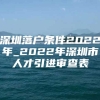 深圳落户条件2022年_2022年深圳市人才引进审查表