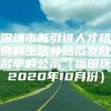 深圳市新引进人才租房和生活补贴拟发放名单的公示（福田区2020年10月份）