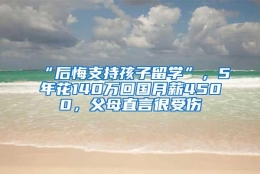 “后悔支持孩子留学”，5年花140万回国月薪4500，父母直言很受伤