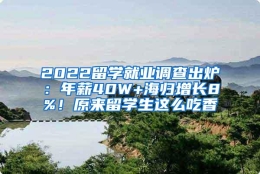 2022留学就业调查出炉：年薪40W+海归增长8%！原来留学生这么吃香