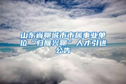 山东省聊城市市属事业单位“归雁兴聊”人才引进公告