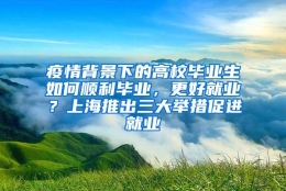 疫情背景下的高校毕业生如何顺利毕业，更好就业？上海推出三大举措促进就业