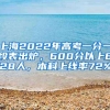 上海2022年高考一分一段表出炉，600分以上628人，本科上线率72%