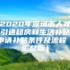 2020年深圳市人才引进租房和生活补贴申请补贴条件及流程（汇总版）