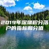 2019年深圳积分落户的指标和分值