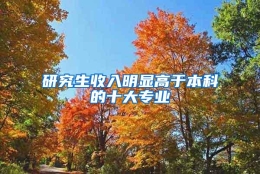 研究生收入明显高于本科的十大专业