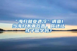 “海归就业遇冷”调查1 当海归不再吃香，你还让孩子留学吗？